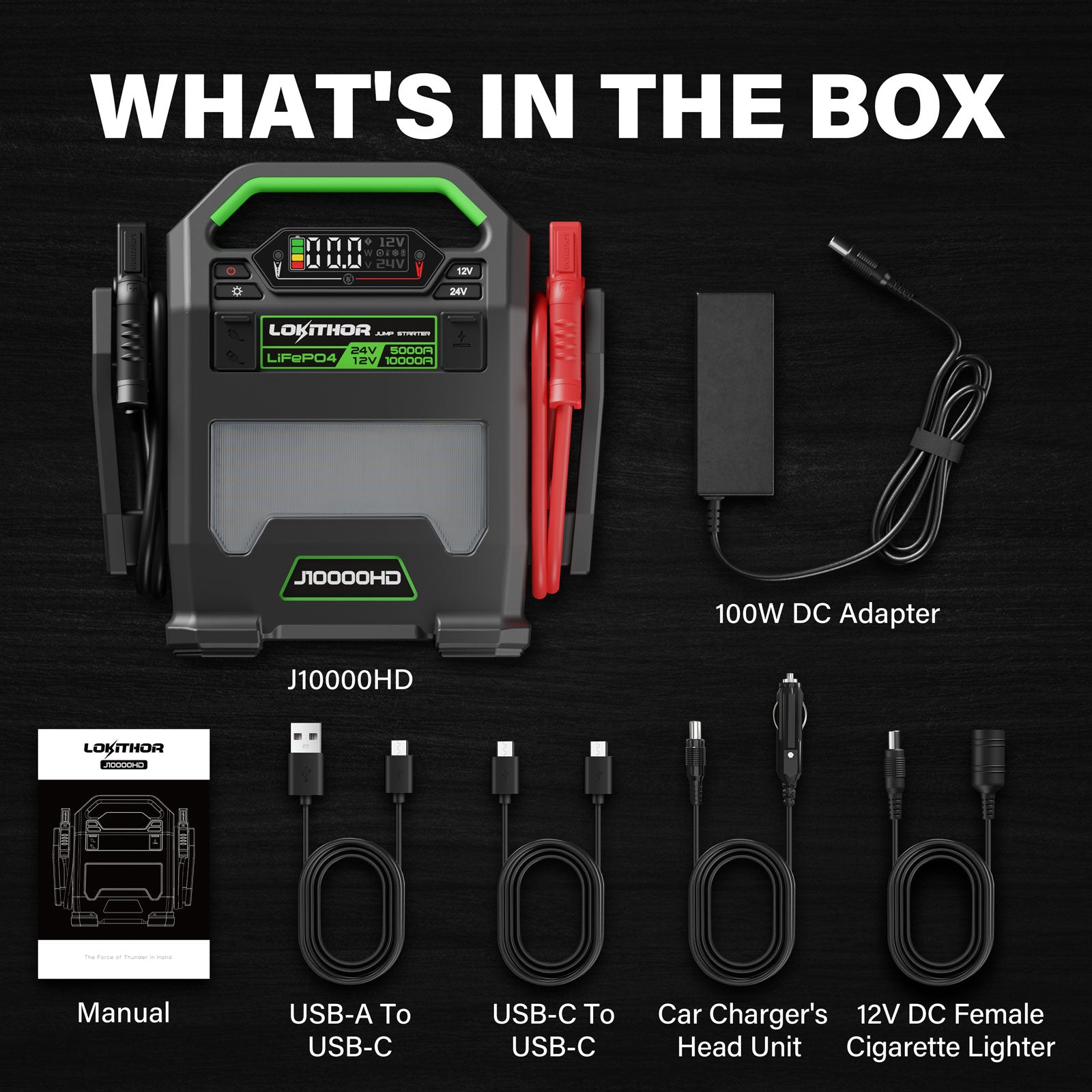 LOKITHOR J10000HD 12V 10000 Amp and 24V 5000 Amp Jump Starter