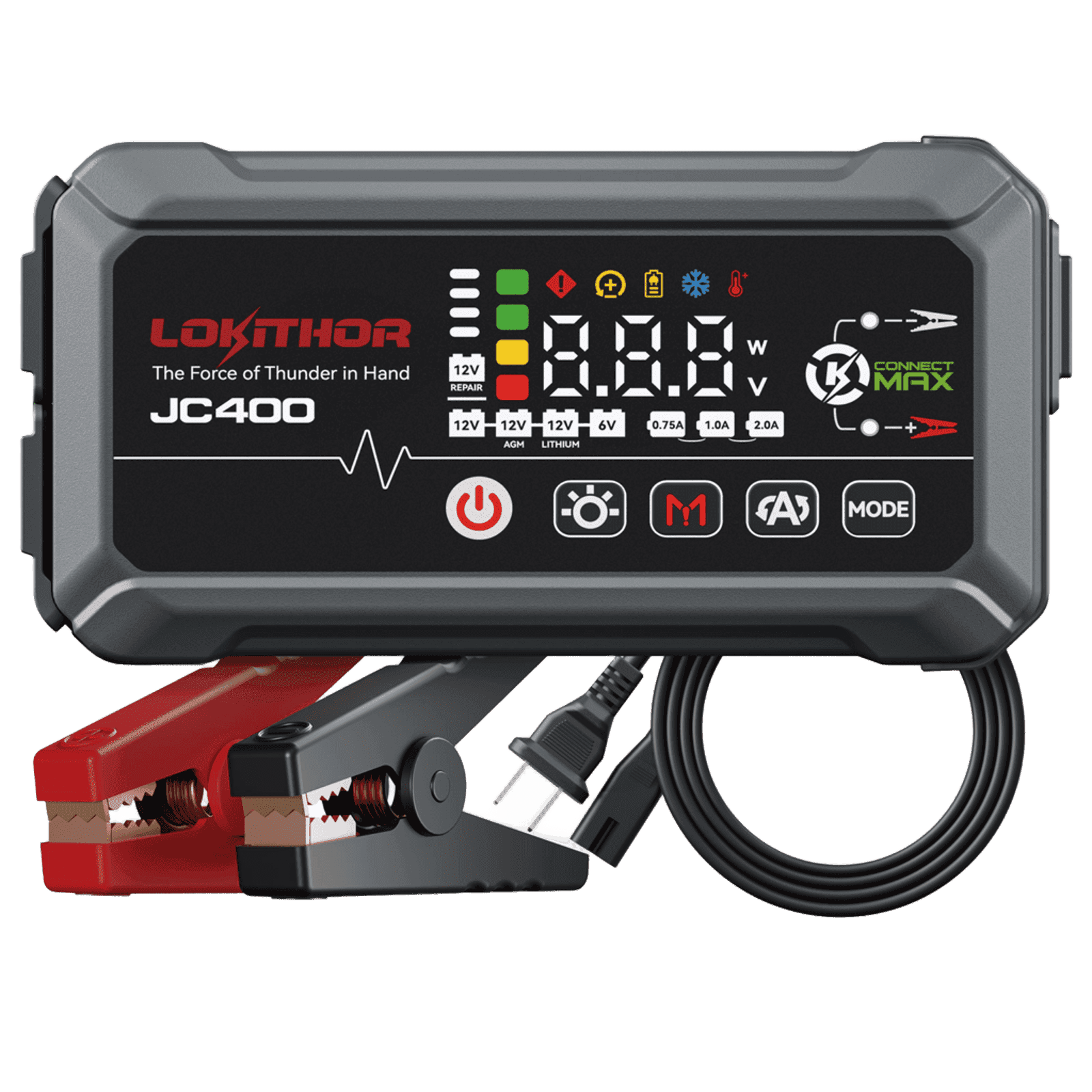 LOKITHOR JC400 Jump Starter - Car Maintainer Desulfator | 9-in-1 Power