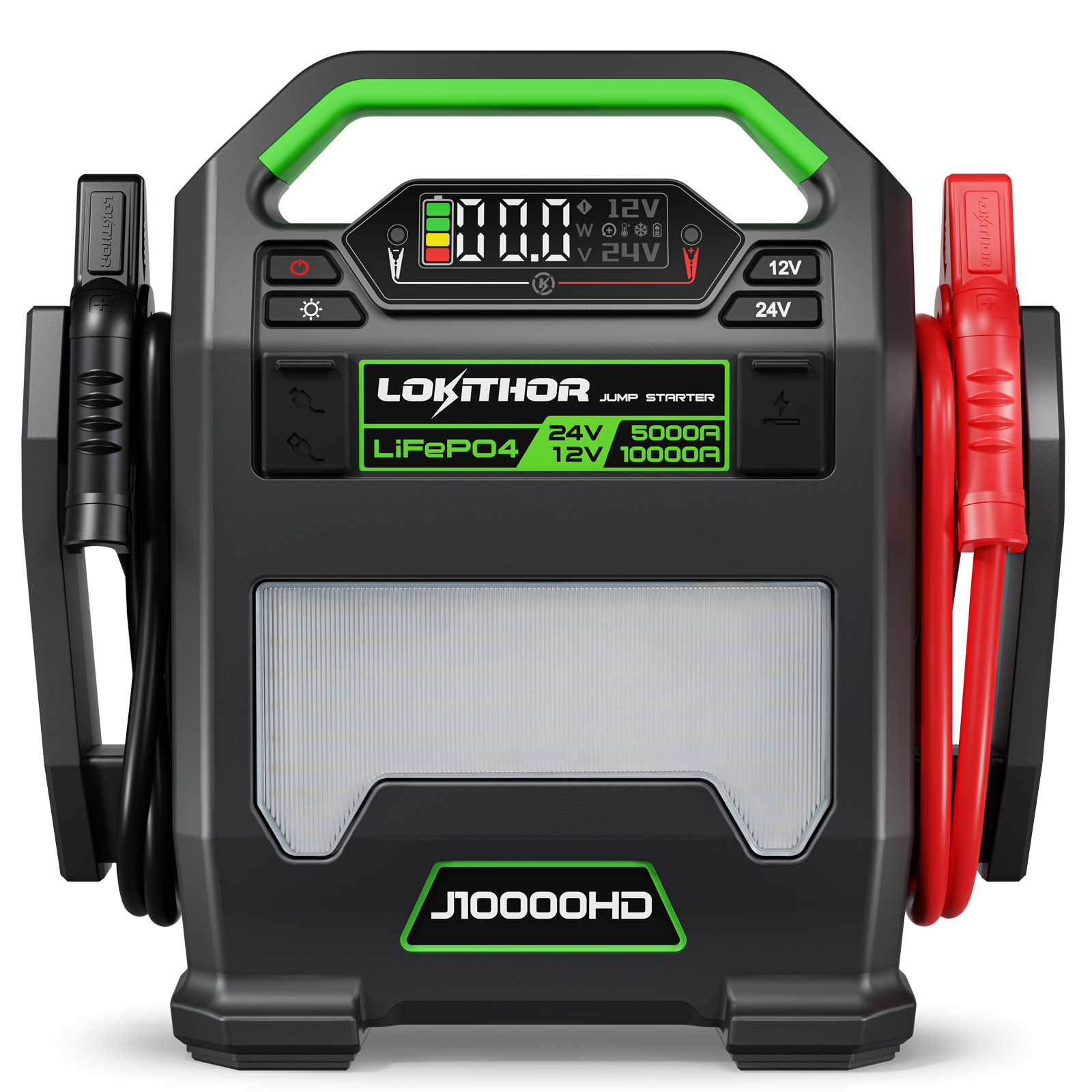 LOKITHOR J10000HD Heavy Duty Jump Starter 12V 10000A / 24V 5000A with Auto-Sensing Booster for Semi-Trucks & Large Engines