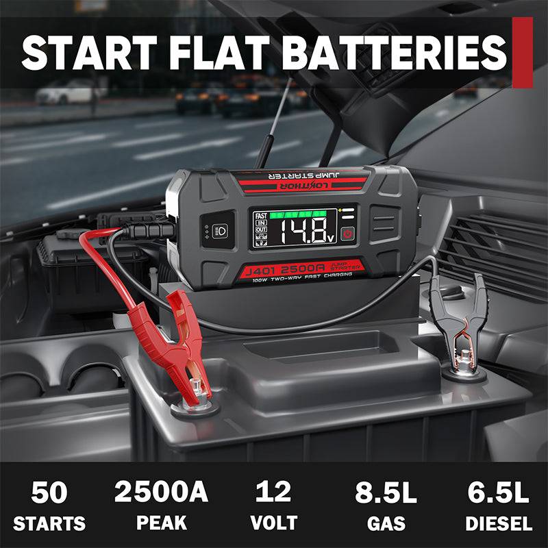 LOKITHOR J401 starting flat batteries, 2500A peak