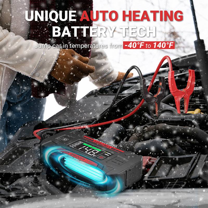 LOKITHOR J401X jump-starting car in snow
