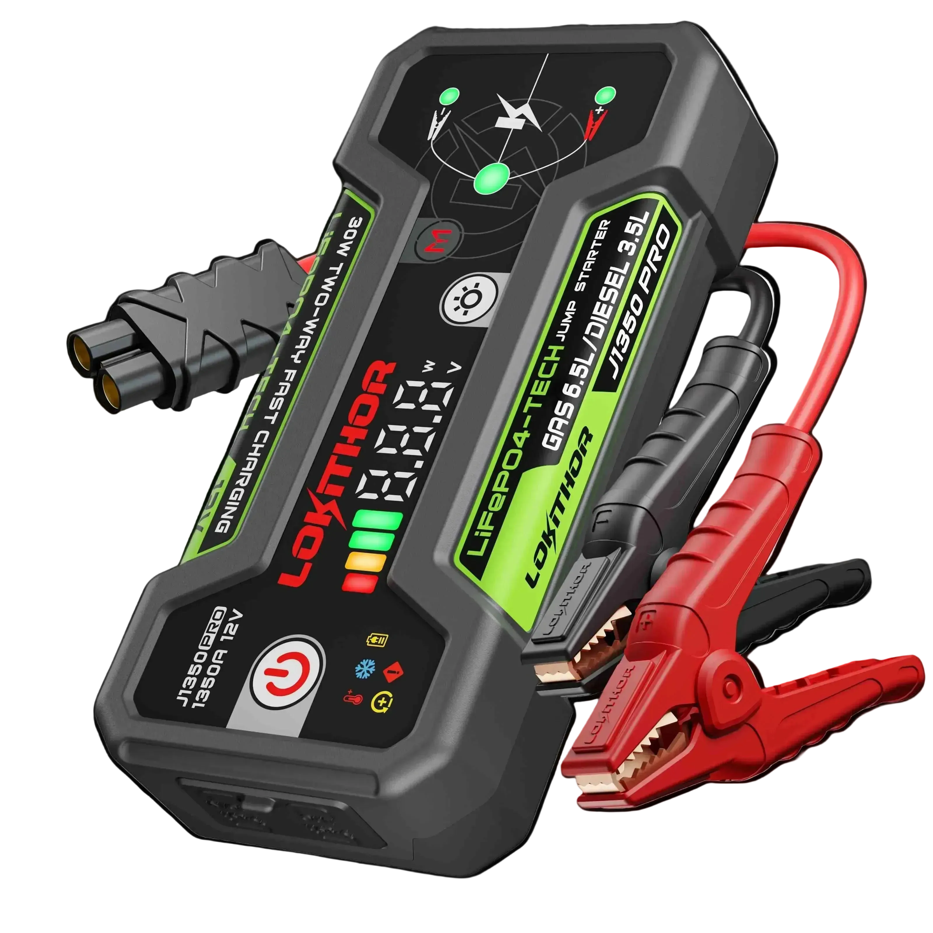 LOKITHOR J1350 Jump Starter with clamps and cables