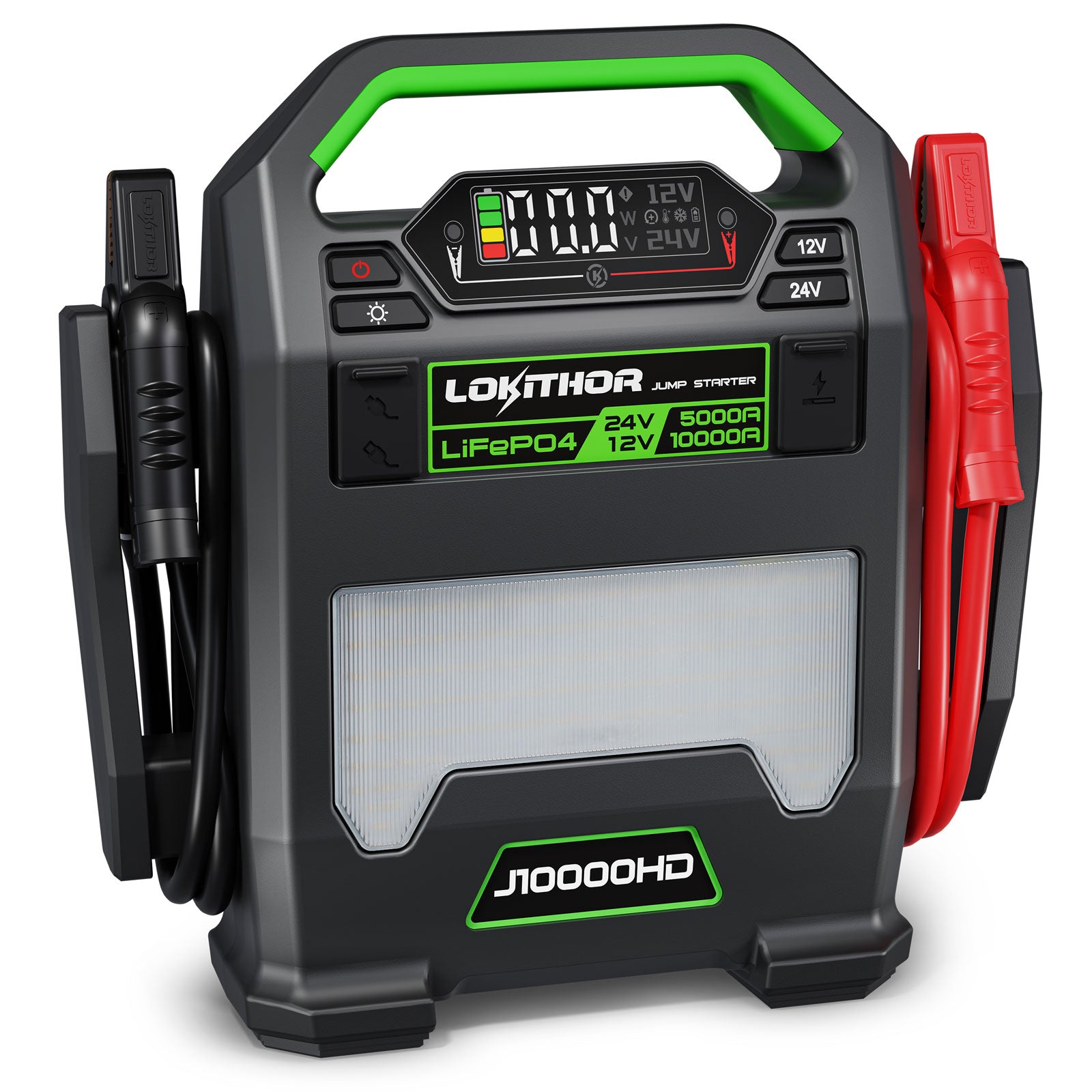 LOKITHOR J10000HD Heavy Duty Jump Starter 12V 10000A / 24V 5000A with Auto-Sensing Booster for Semi-Trucks & Large Engines