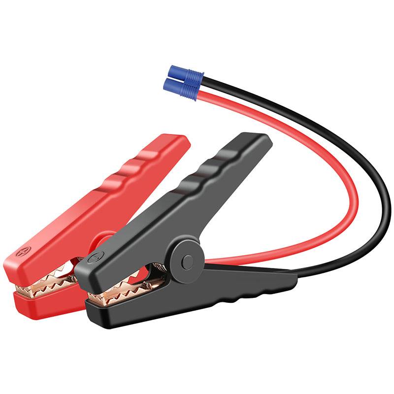 Red and black alligator clamps with EC8 adapter cable