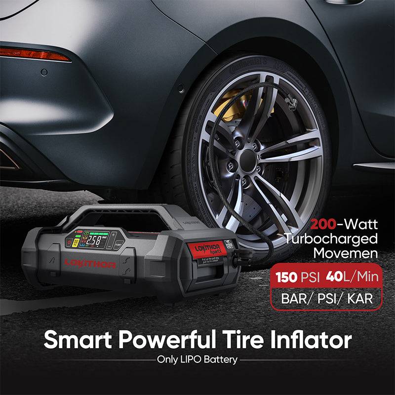 LOKITHOR ApartX smart tire inflator with 150 PSI