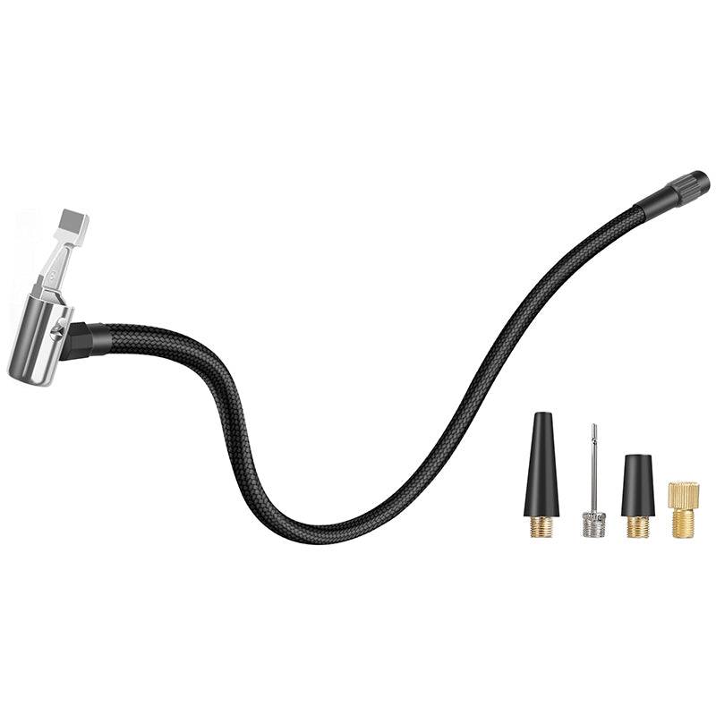 Flexible hose with various nozzle adapters for jump starter