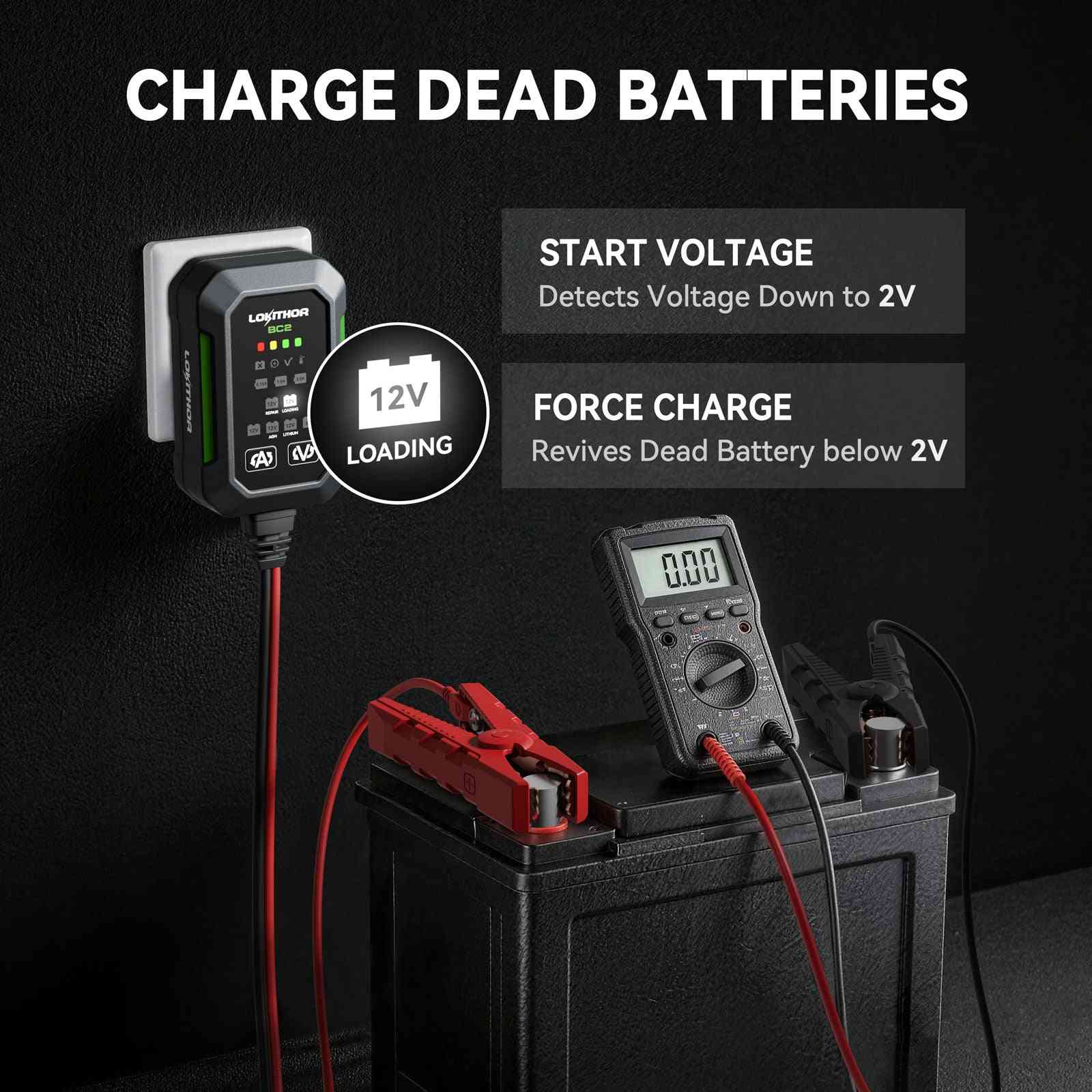 LOKITHOR BC2 6V/12V Smart Battery Charger & Battery Repair System