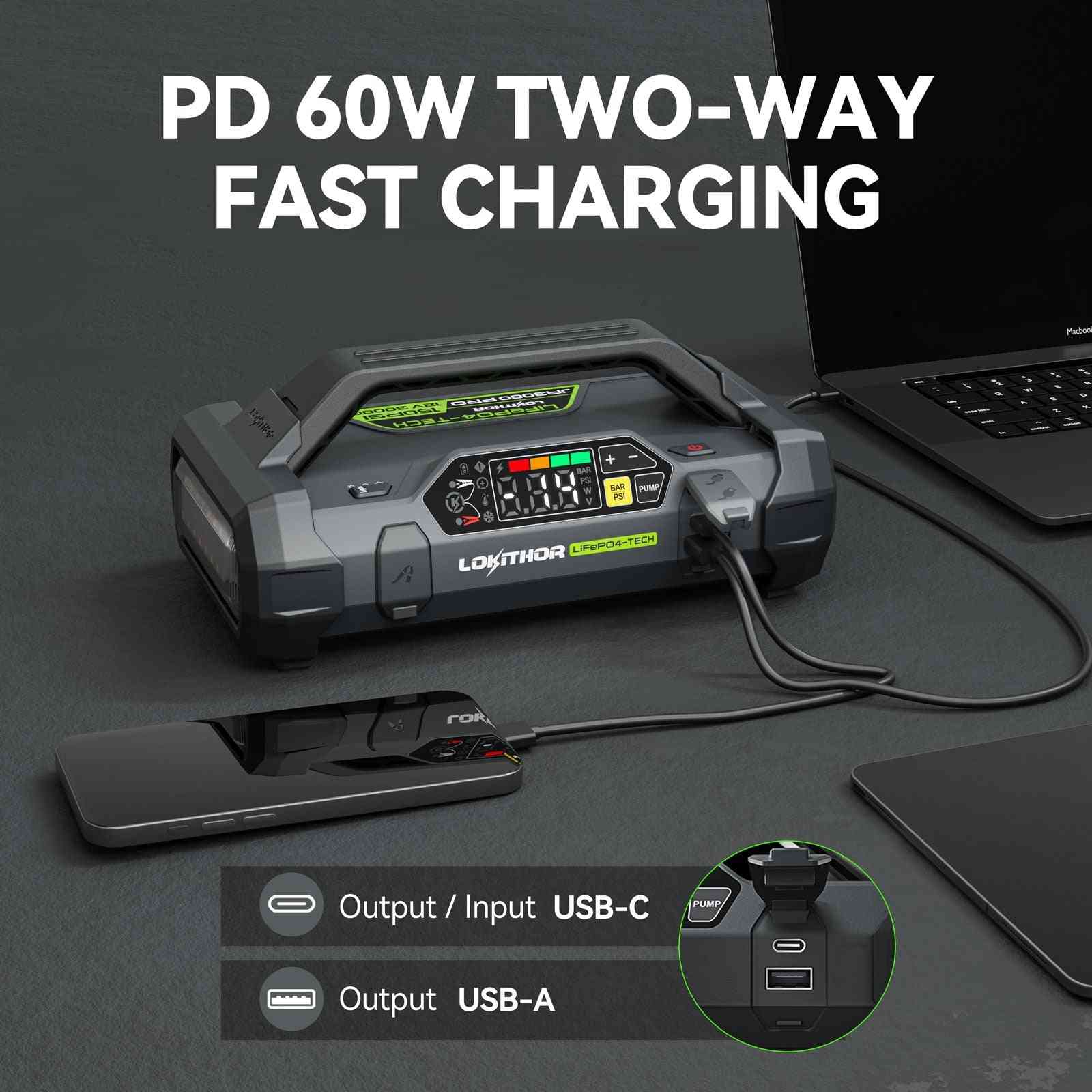 LOKITHOR JA3000 PRO Jump Starter with LiFePO4-Tech 3000Amp