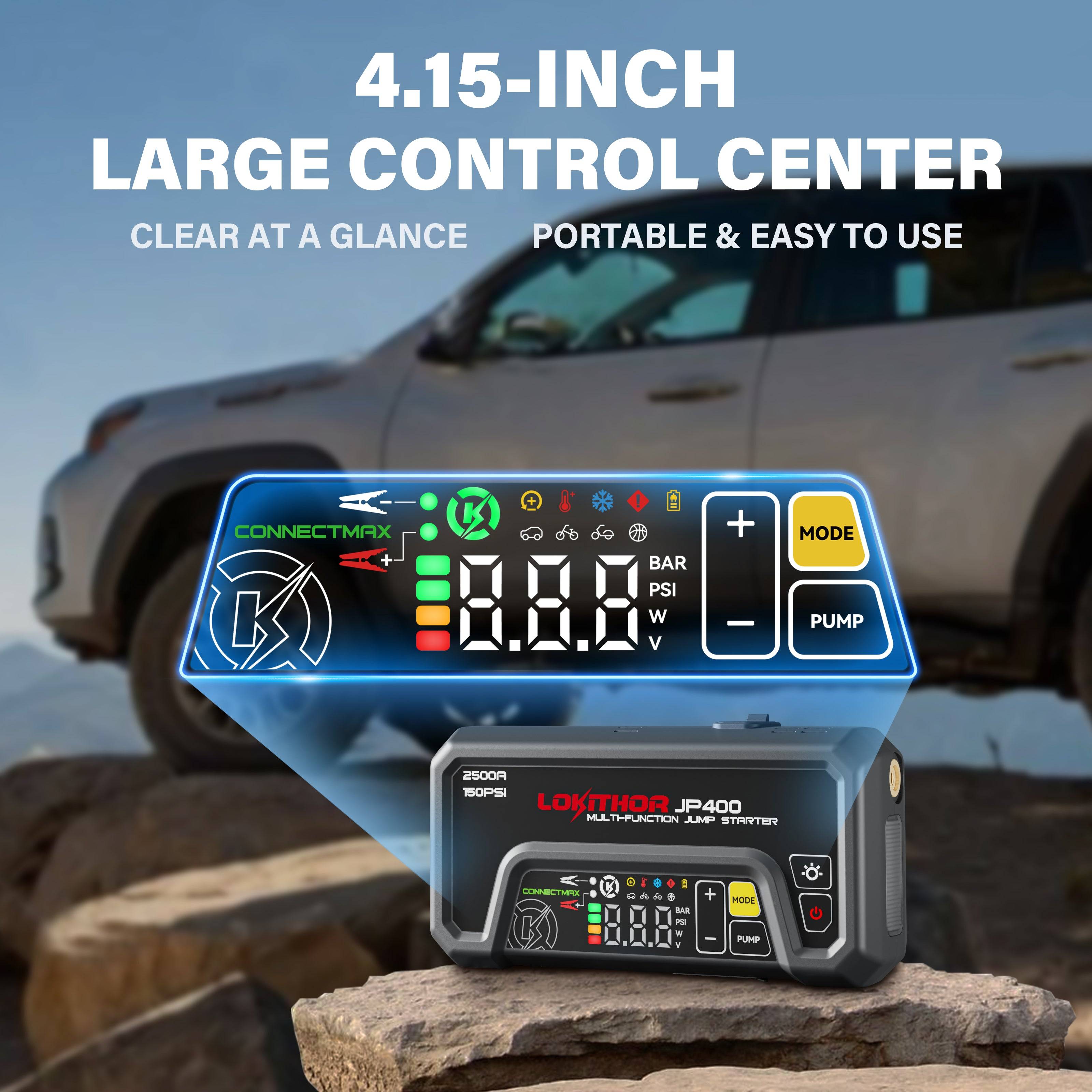 LOKITHOR JP400 Jump Starter with large control center