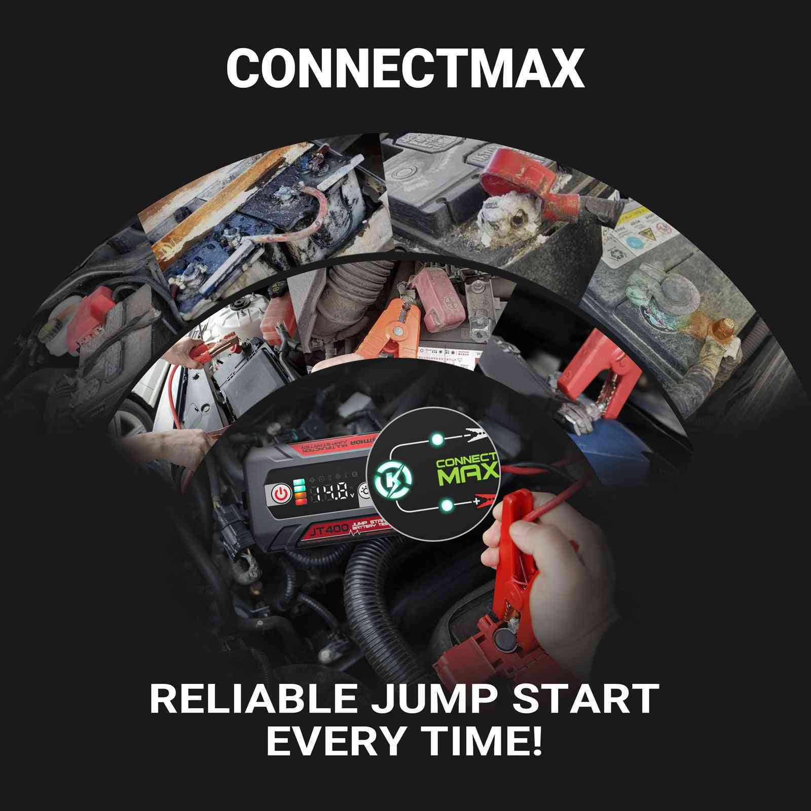 LOKITHOR JT400 100-2000 CCA Bluetooth Car Battery Tester Jump Starter 2500 Amps