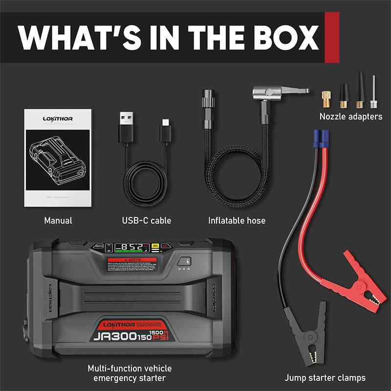 LOKITHOR JA300 box contents with accessories