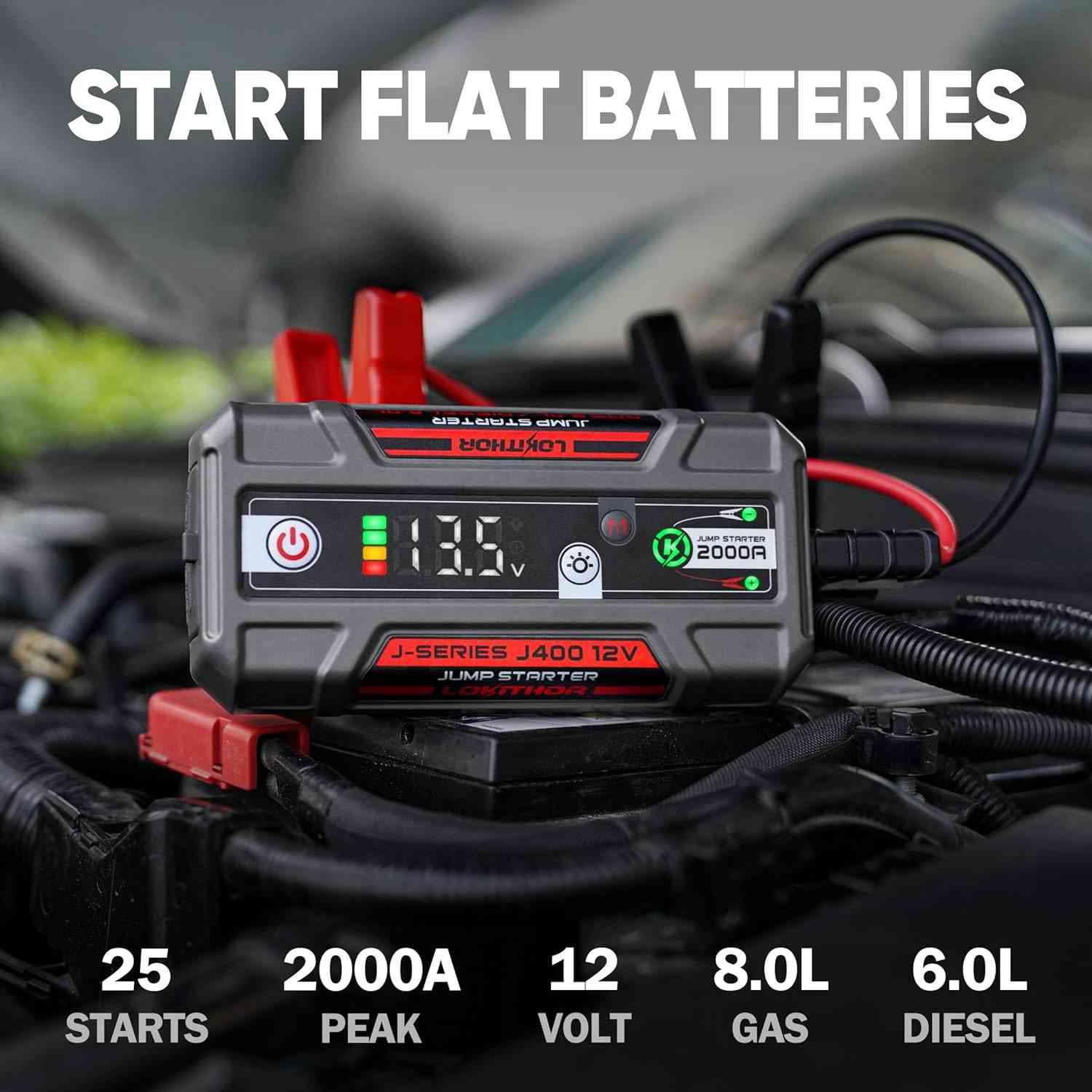 LOKITHOR J400 Jump Starter starting flat batteries