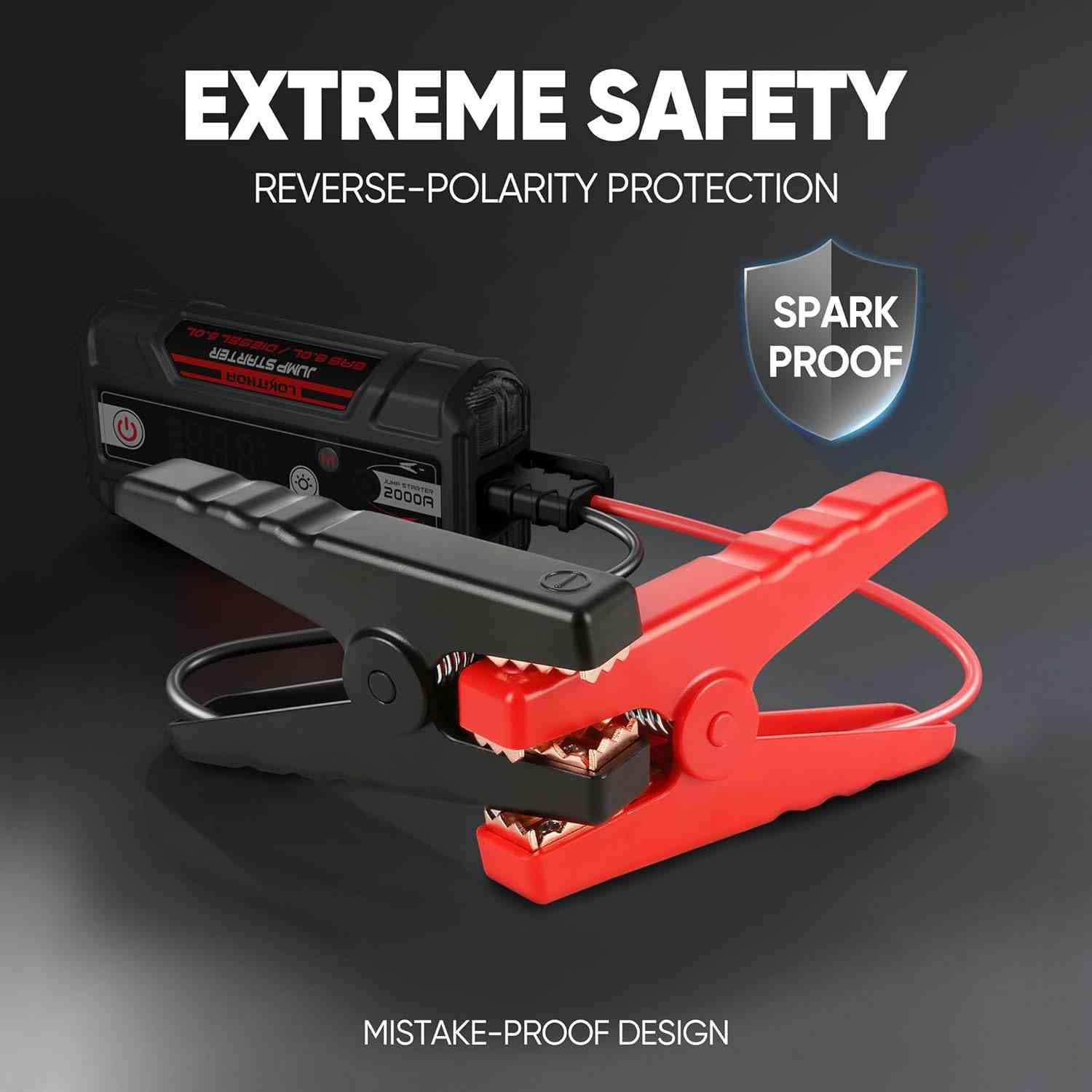 LOKITHOR J400 Jump Starter with reverse-polarity protection