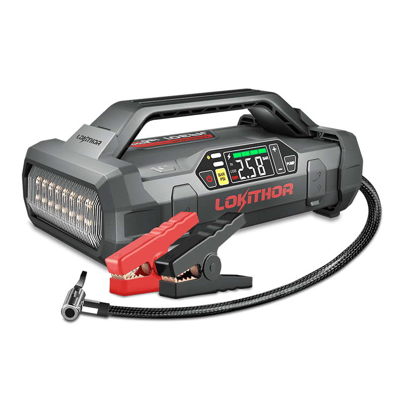 LOKITHOR JA301 Jump Starter with clamps and hose