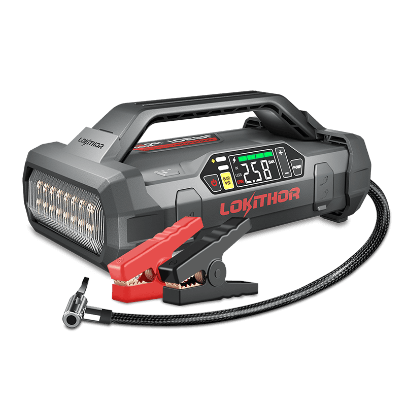 Auto-Starthilfe – Lokithor JA300 mit 1500 A + 18000 mAh + Kompressor 150  PSI