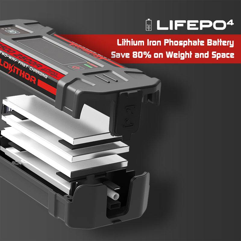 LOKITHOR J2500 Jump Starter with LiFePO4 Safety Battery 2500Amp