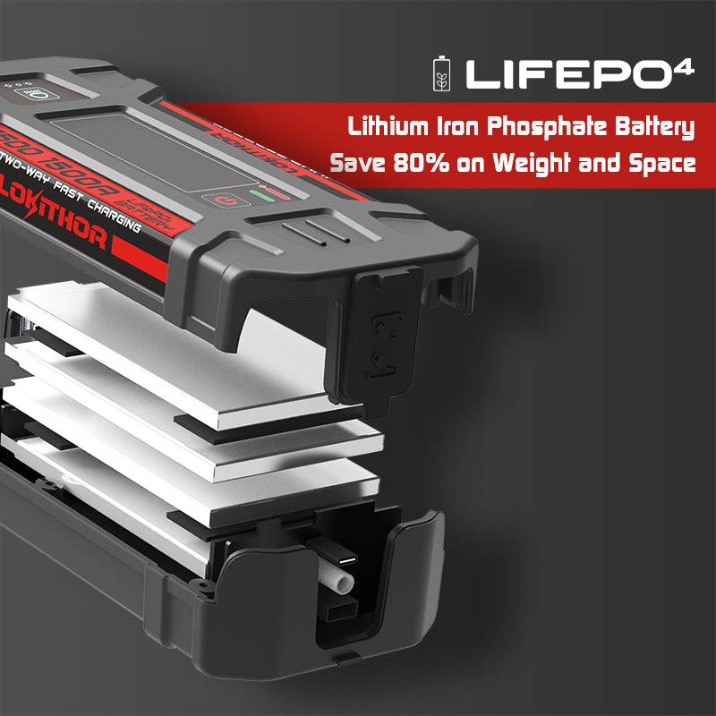 LOKITHOR J1500 Jump Starter with LiFePO4 Safety Battery 1500Amp