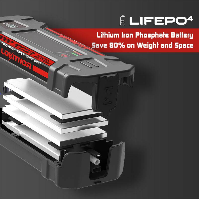 LOKITHOR J1000 Jump Starter with LiFePO4 Safety Battery 1000Amp