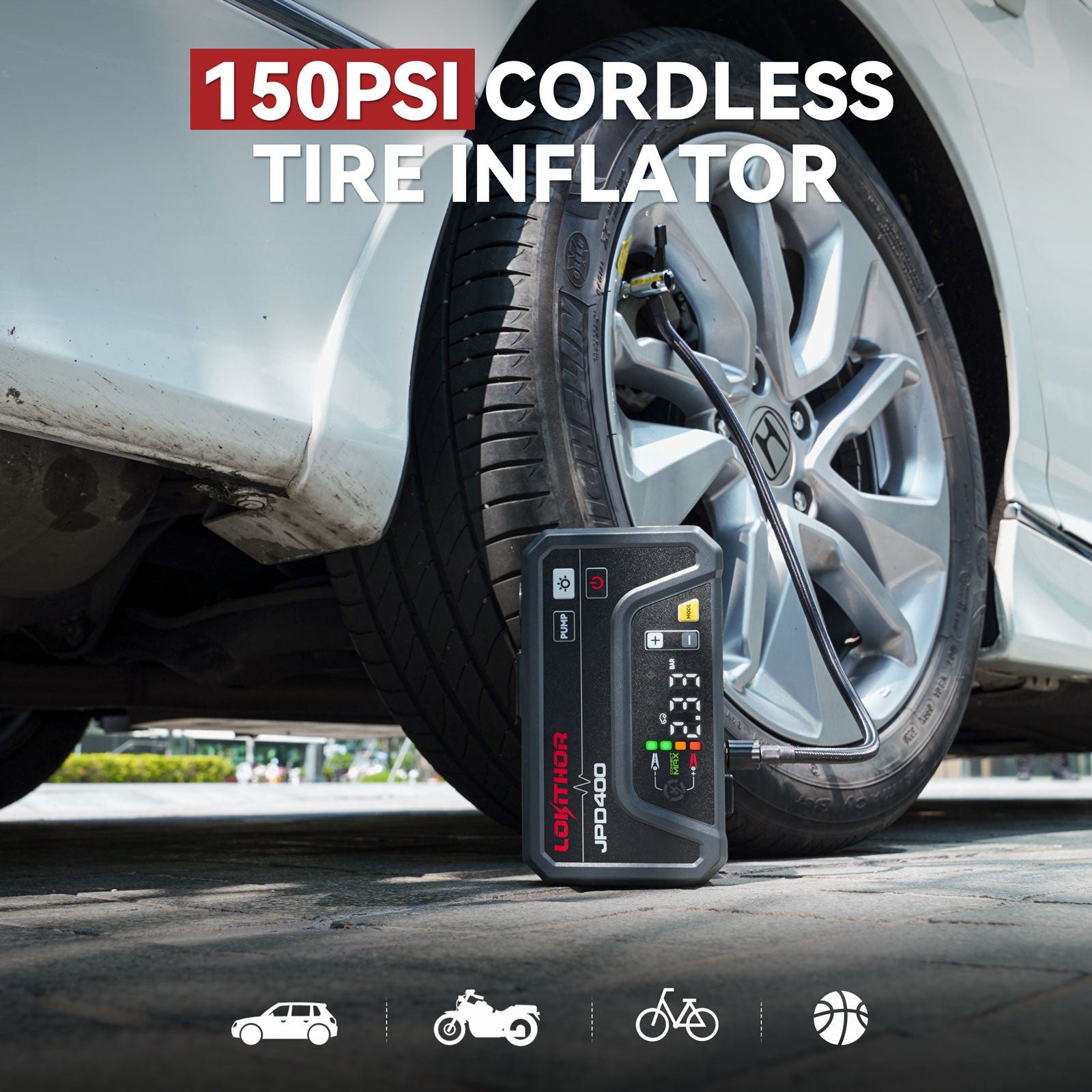 LOKITHOR JPD400 Jump Starter with Inflator & Deflator 3000 Amps