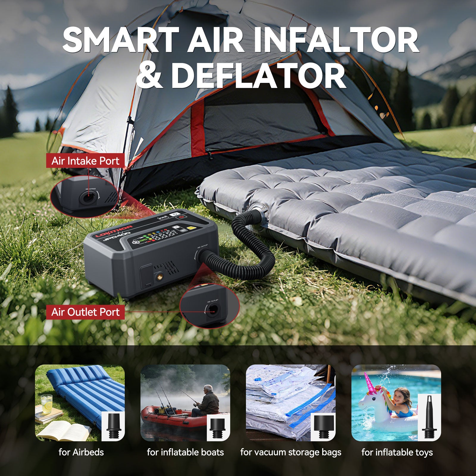 LOKITHOR JPD400 Jump Starter with Inflator & Deflator 3000 Amps