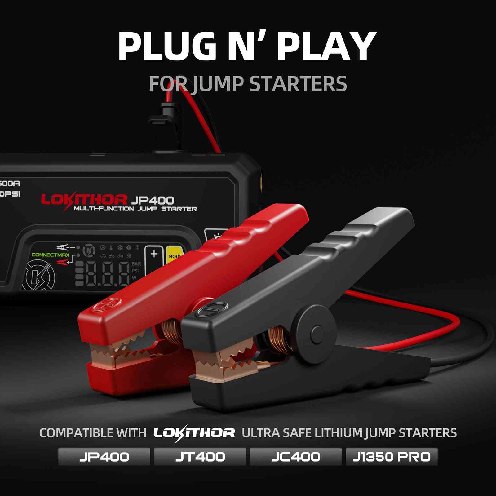 LOKITHOR Clamp10X Smart Jumper Cable Clamps Exclusive for JP400, J1350PRO, JT400, JC400 Jump Starters