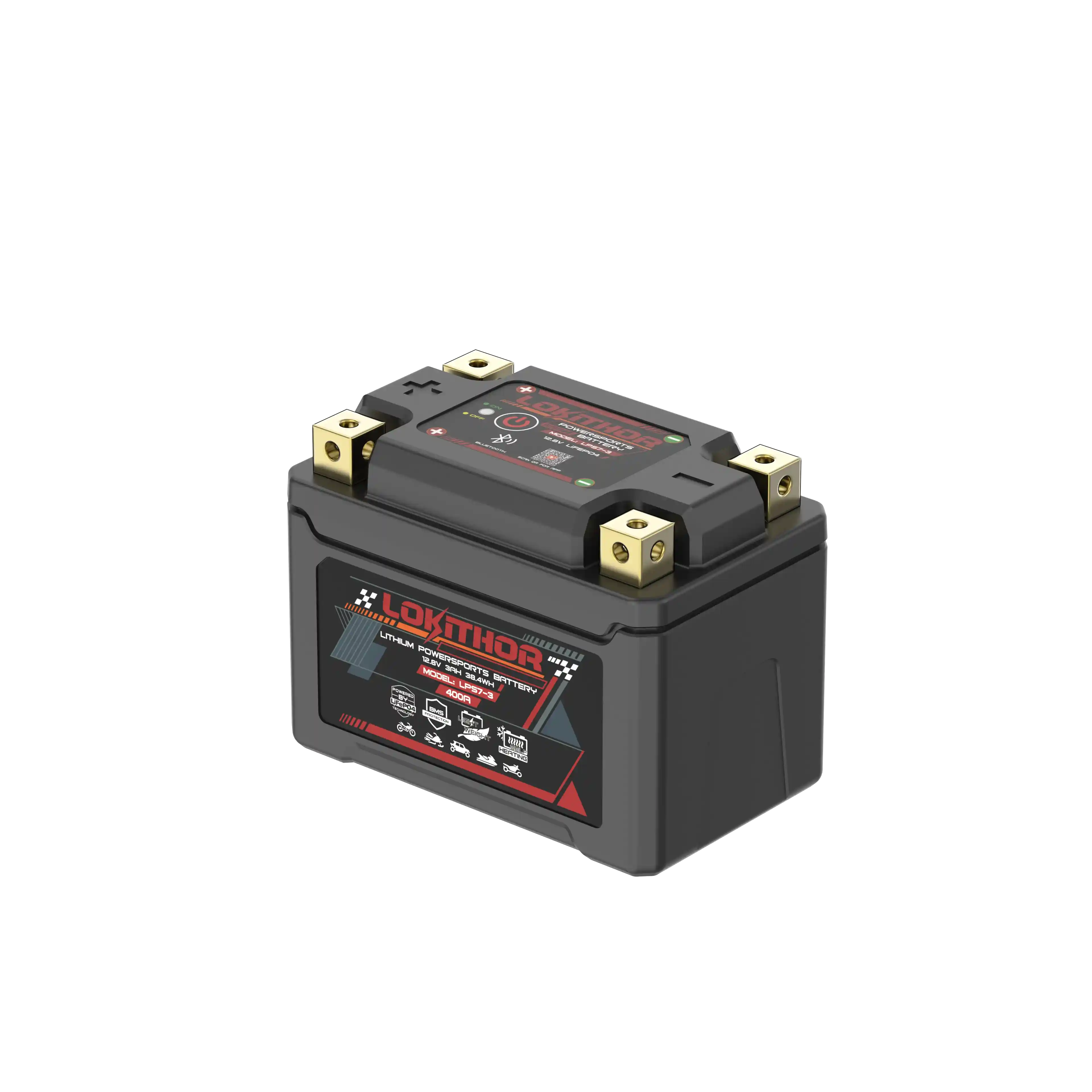 LOKITHOR LPS7-3 Jump Starter 400A with Bluetooth Monitor & Built-in Heating for Motorcycles / Scooters / ATVs